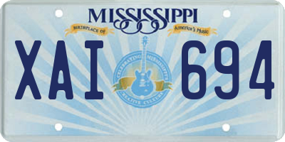MS license plate XAI694