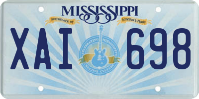 MS license plate XAI698