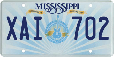 MS license plate XAI702
