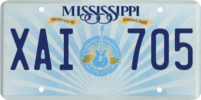 MS license plate XAI705