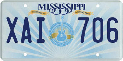 MS license plate XAI706
