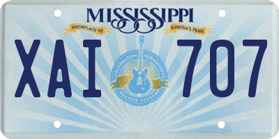 MS license plate XAI707