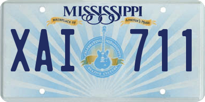 MS license plate XAI711