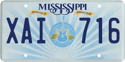 MS license plate XAI716