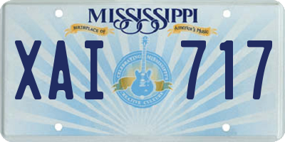 MS license plate XAI717
