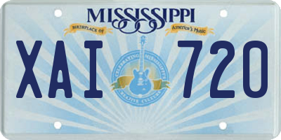 MS license plate XAI720
