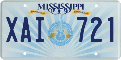 MS license plate XAI721