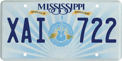 MS license plate XAI722