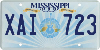 MS license plate XAI723