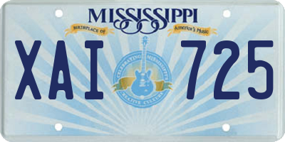 MS license plate XAI725