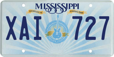 MS license plate XAI727