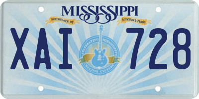 MS license plate XAI728