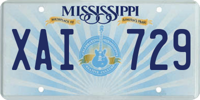 MS license plate XAI729