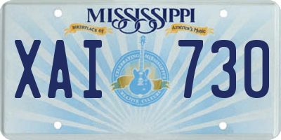 MS license plate XAI730