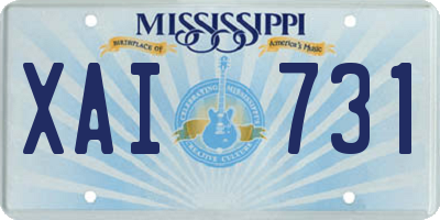 MS license plate XAI731