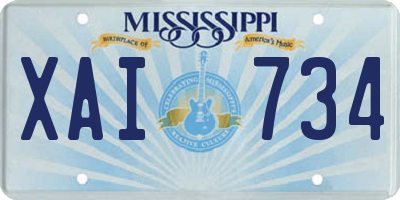 MS license plate XAI734