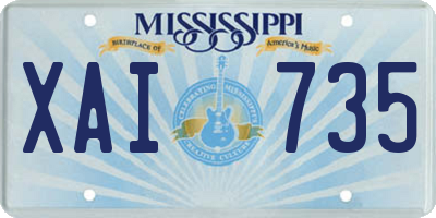 MS license plate XAI735
