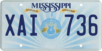 MS license plate XAI736