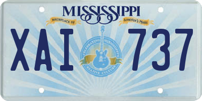MS license plate XAI737