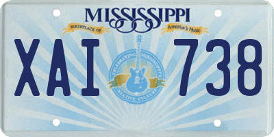 MS license plate XAI738
