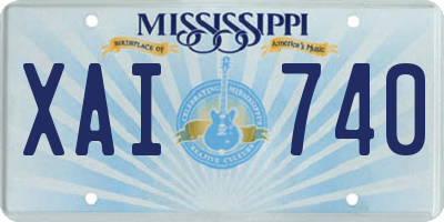 MS license plate XAI740