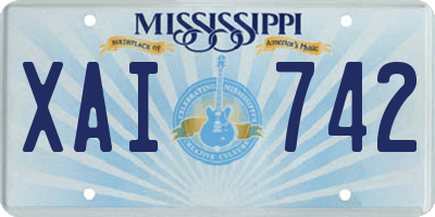 MS license plate XAI742