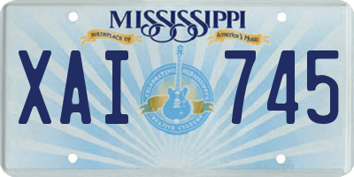 MS license plate XAI745