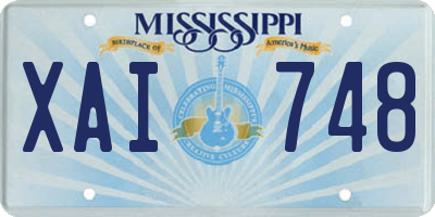 MS license plate XAI748