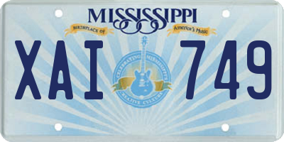 MS license plate XAI749