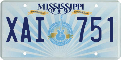 MS license plate XAI751