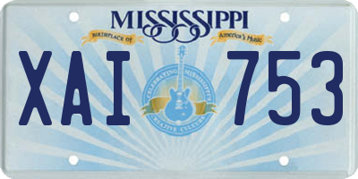 MS license plate XAI753