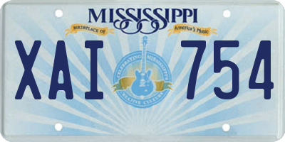 MS license plate XAI754