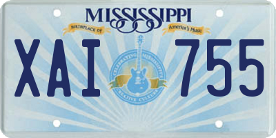 MS license plate XAI755
