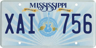 MS license plate XAI756