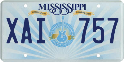MS license plate XAI757