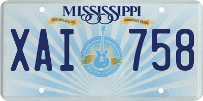 MS license plate XAI758