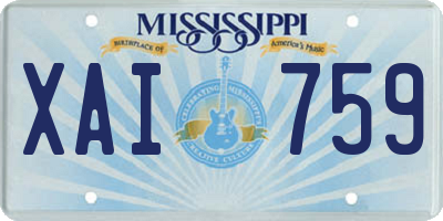 MS license plate XAI759