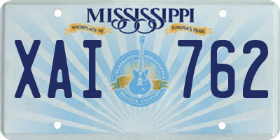 MS license plate XAI762