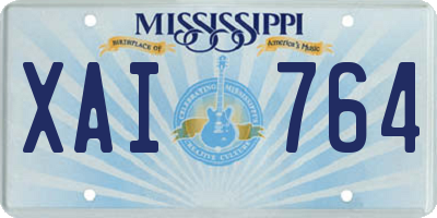 MS license plate XAI764