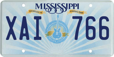 MS license plate XAI766