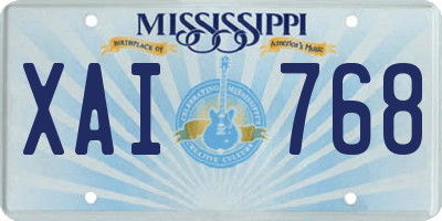 MS license plate XAI768