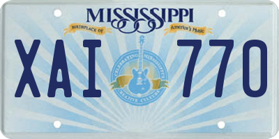 MS license plate XAI770