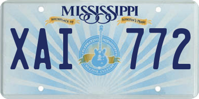 MS license plate XAI772