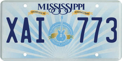 MS license plate XAI773