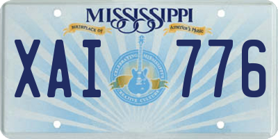 MS license plate XAI776