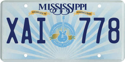 MS license plate XAI778