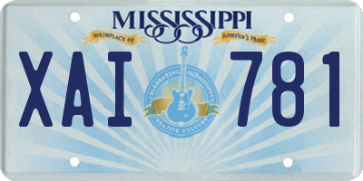 MS license plate XAI781