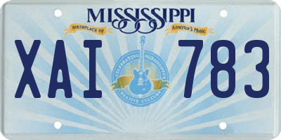 MS license plate XAI783