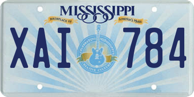 MS license plate XAI784