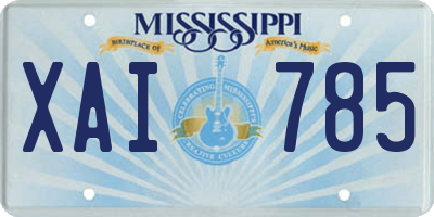 MS license plate XAI785